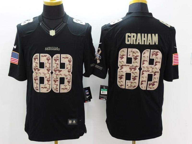 Men's Seattle Seahawks Jimmy Graham #88 Black Jersey